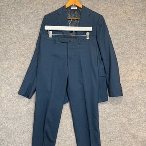 BOGLIOLI Suit Jacket Pant Outfit Set IT 46 US 36 Wool 31x30 Blue Milano Designer